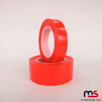 Better Office Products Cinta adhesiva roja, paquete de 2, cinta adhesiva  resistente, 7.3 mil, 1.88 pulgadas x 30 yardas por rollo, fácil de rasgar